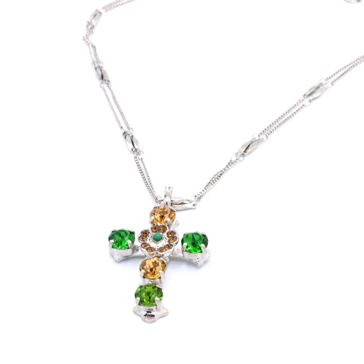 Evergreen Flower Cross Pendant