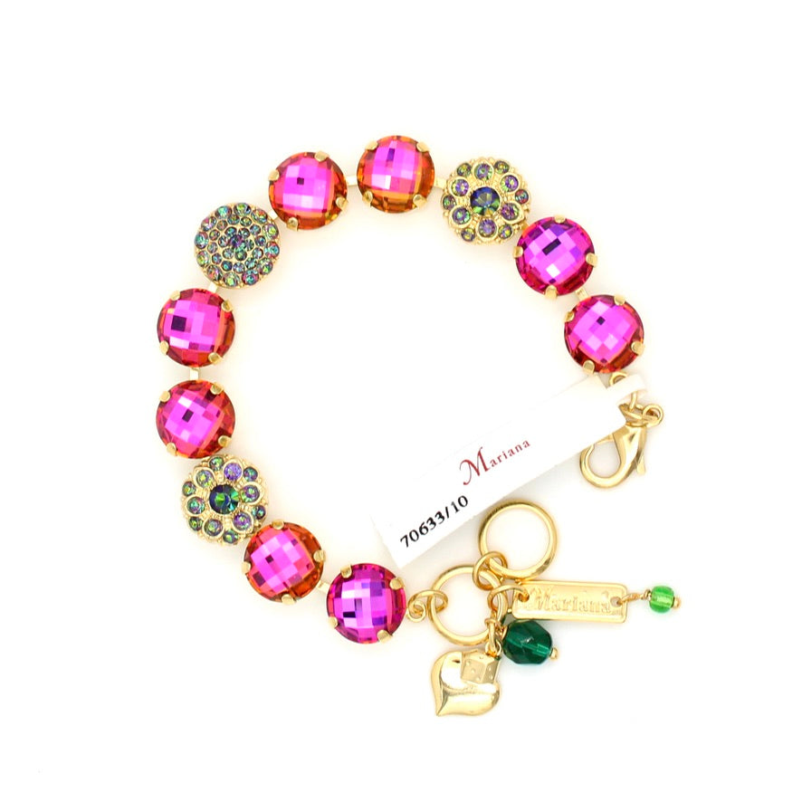 Vitral Medium Checkerboard Cut Bracelet in Gold