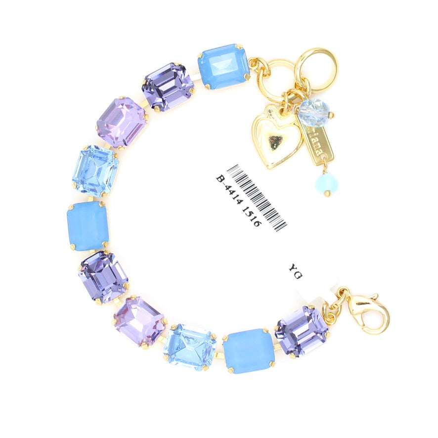 Lavender Fields Collection Emerald Cut Crystal Bracelet in Gold