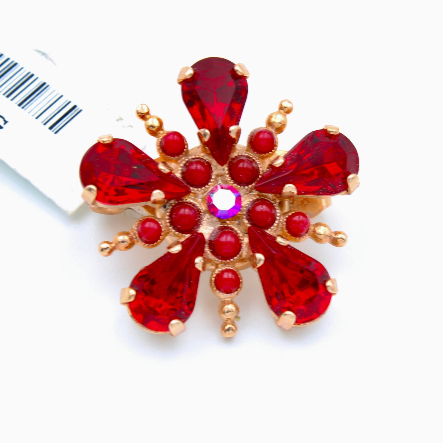 Red Flower Brooch in Rose Gold - MaryTyke's