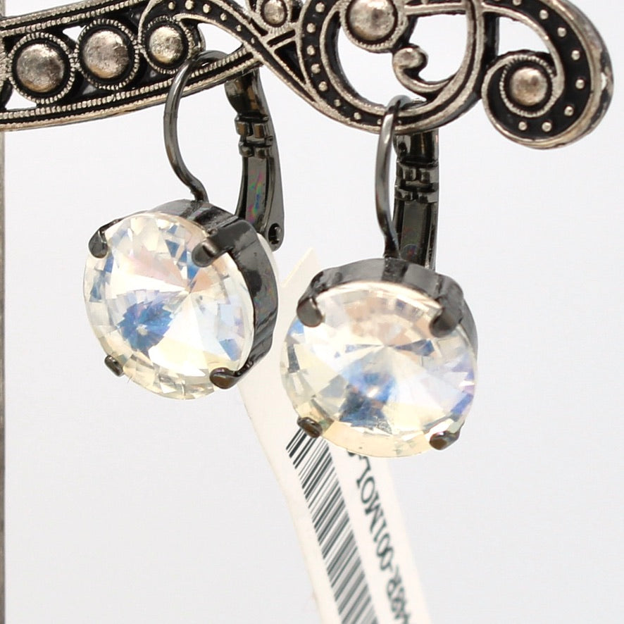 Crystal Moonlight Rivoli 11MM Crystal Earrings in Black