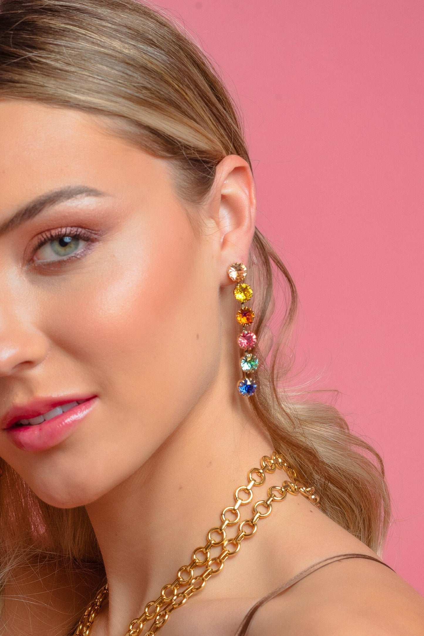 Mini Lilibet Earrings in Watermelon Ombre