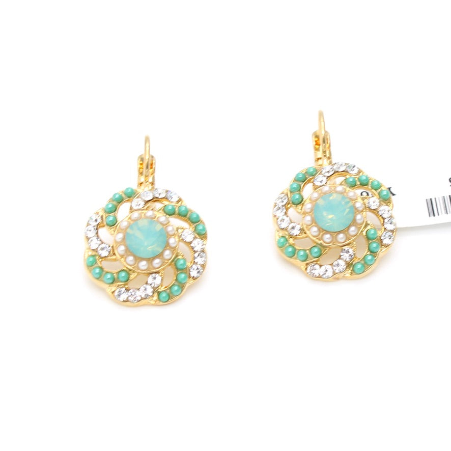 Malibu Mint Large Swirl Earrings in Gold