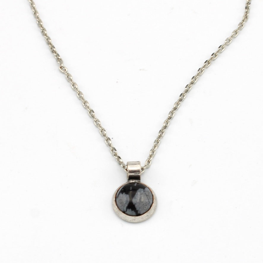 Obsidian Snowflake Medium Everyday Pendant