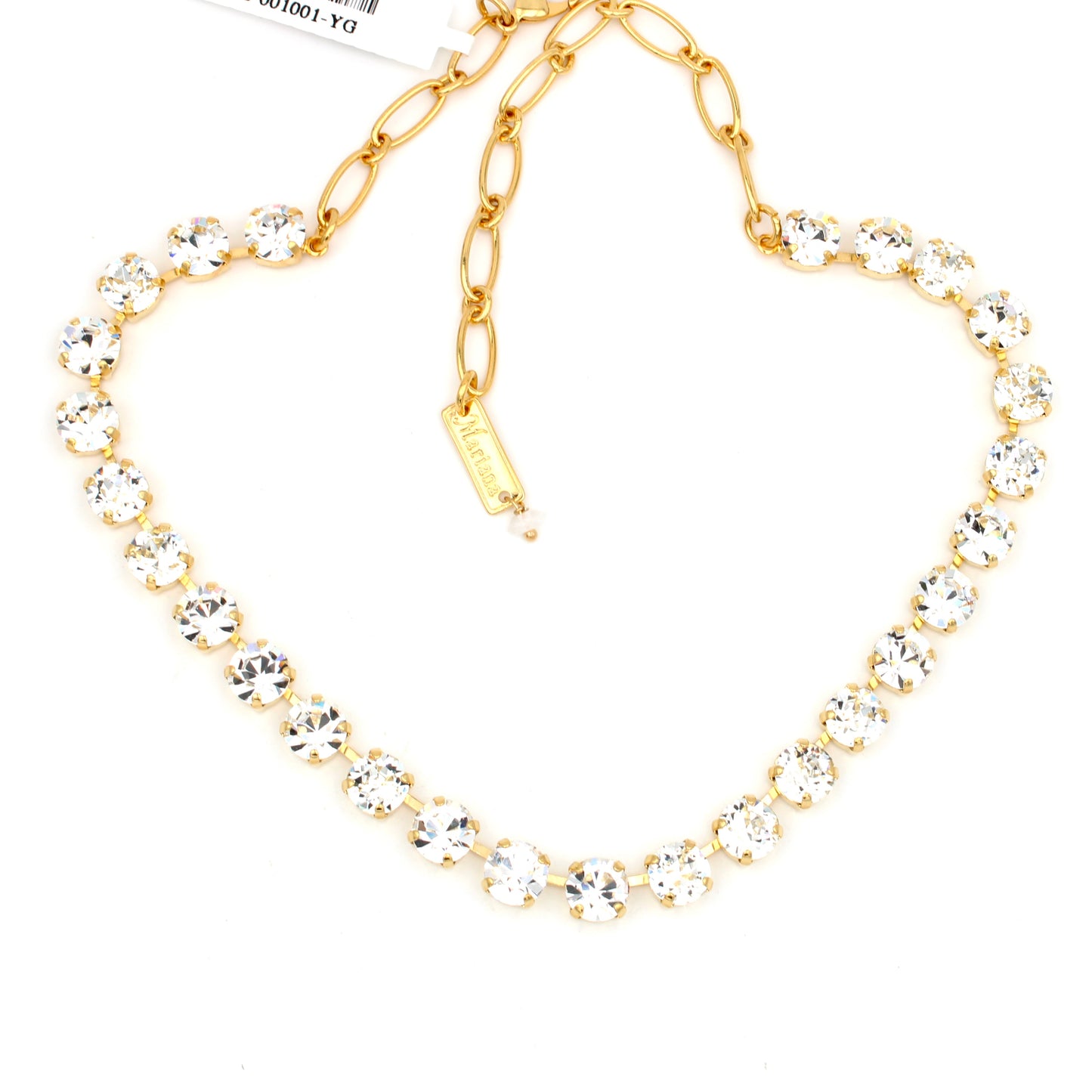 Clear Sparkly Must Have Everyday Necklace in Yellow Gold