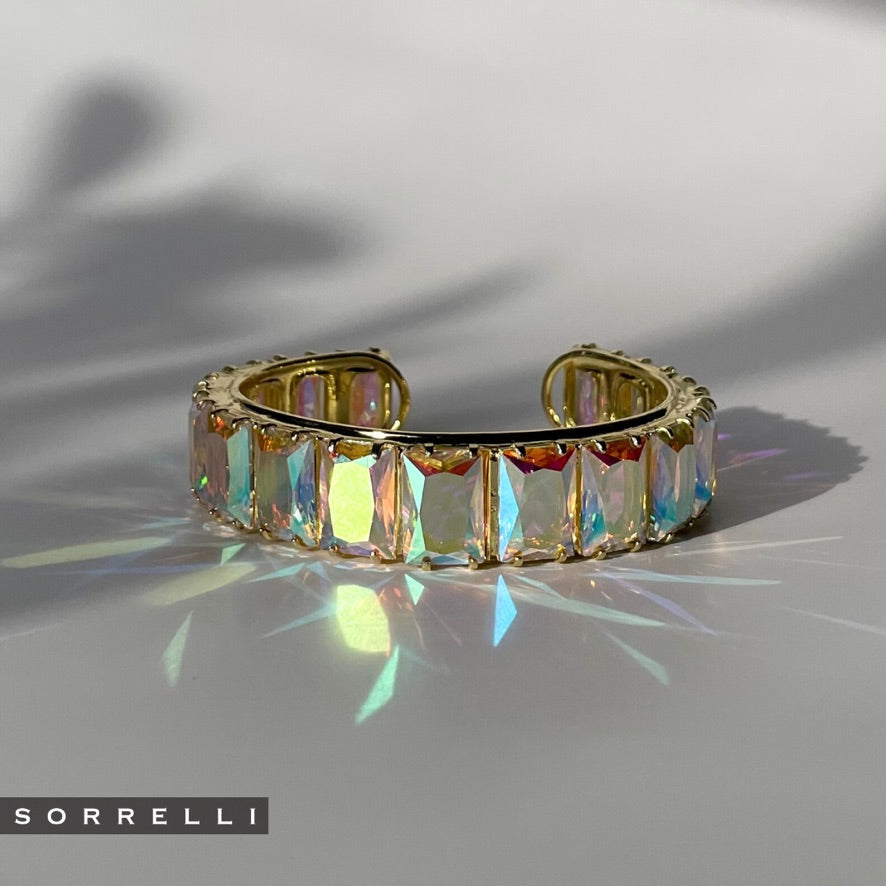 Julianna Emerald Cut Cuff Bracelet in Crystal AB by Sorrelli