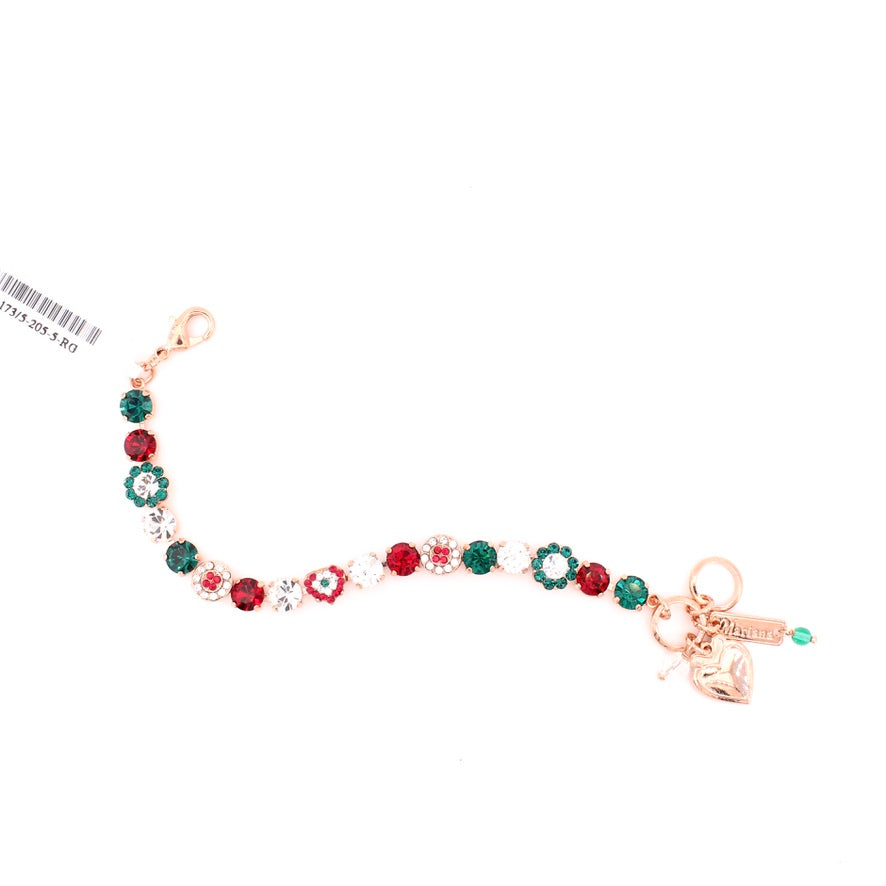 Holly Collection Medium Pave Heart Bracelet in Rose Gold