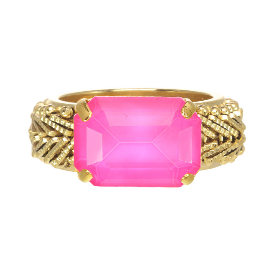 Katie Stone Rings in Electric Pink