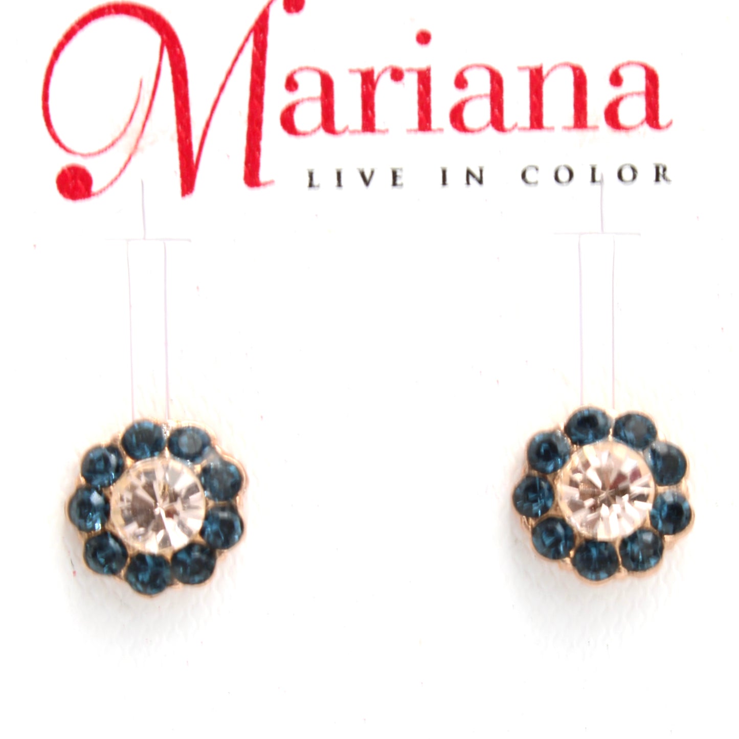 Peach and Montana Small Flower Earrings in Rose Gold **POST** - MaryTyke's