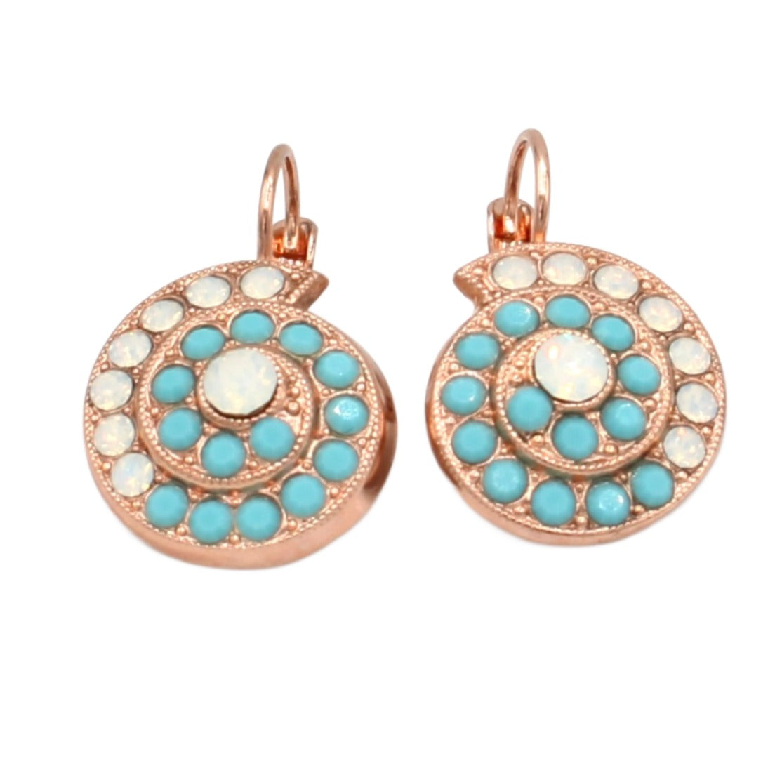 Aegean Coast Swirl Earrings in Rose Gold