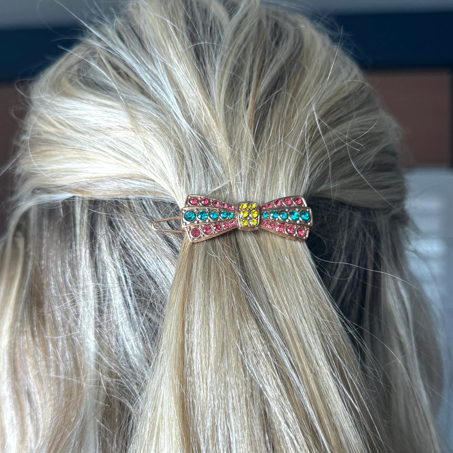 Poppy Collection Bow Shaped Barrette in Rose Gold - MaryTyke's