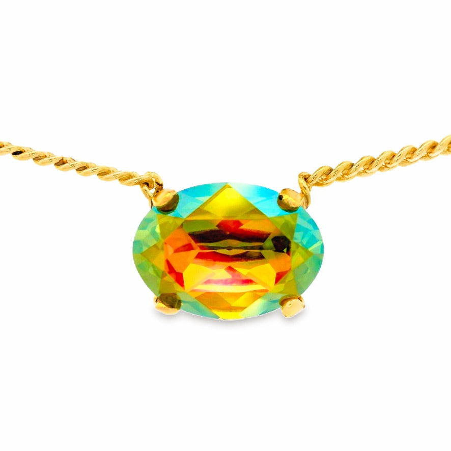 Iza Necklace in Citrus Lime Brandy