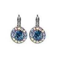 Mood Indigo Collection Round Crystal Earrings