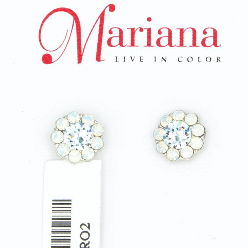 Sweet Pea Collection Small Crystal Flower Earrings--POST - MaryTyke's