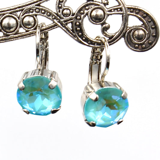 Aqua Sunkissed 10MM Crystal Earrings - MaryTyke's