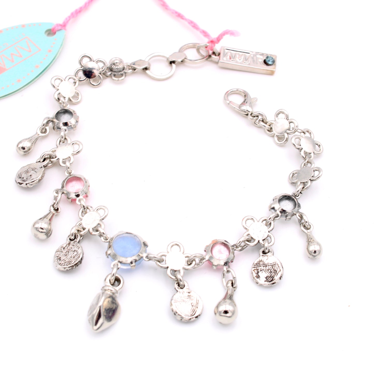 Soft Pastels Crystal Dangle Bracelet - MaryTyke's