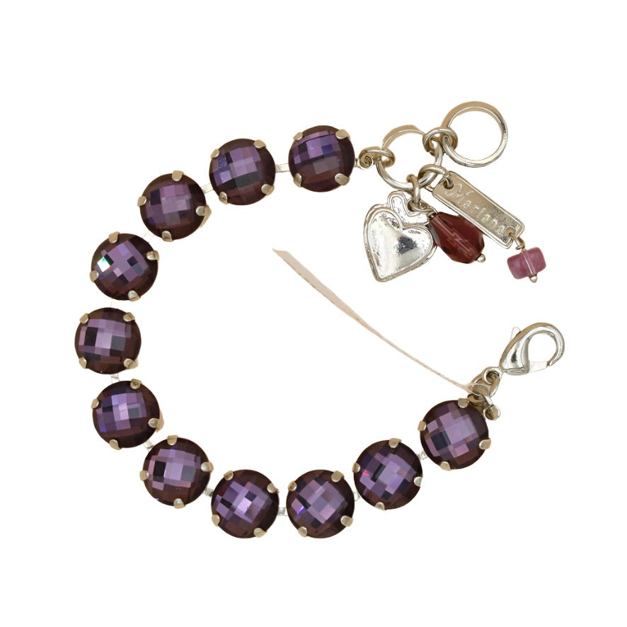 Amethyst Lovable Everyday Round Checkerboard Bracelet - MaryTyke's