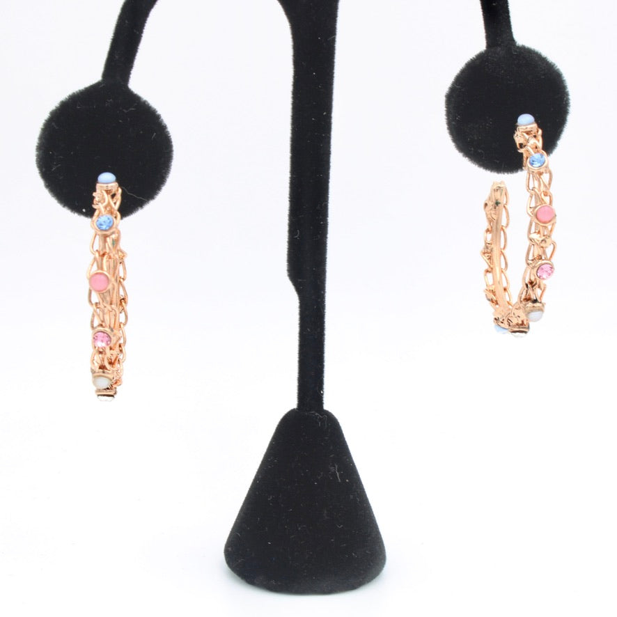 Soft Pastels Hoop Earrings in Rose Gold - MaryTyke's