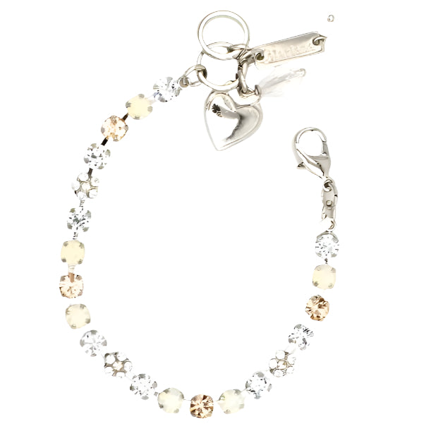 Sweet Pea Collection Petite Crystal Flower Bracelet in Rhodium - MaryTyke's