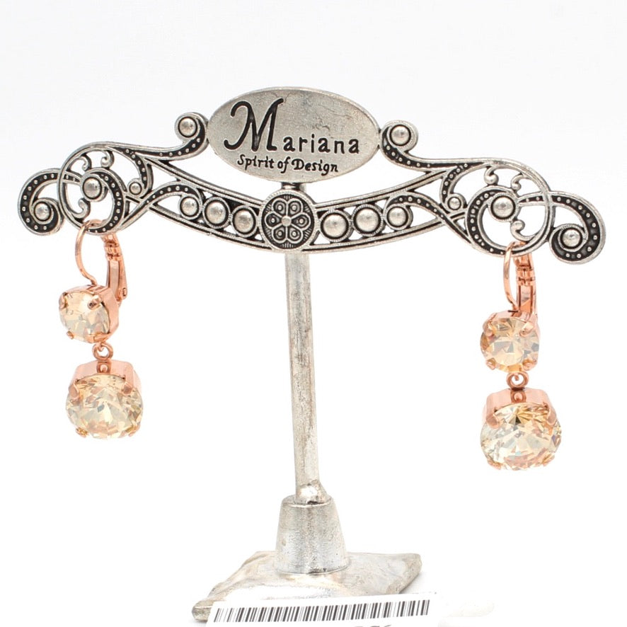 Golden Shadow Must Have Crystal Dangle Earrings in Rose Gold - MaryTyke's