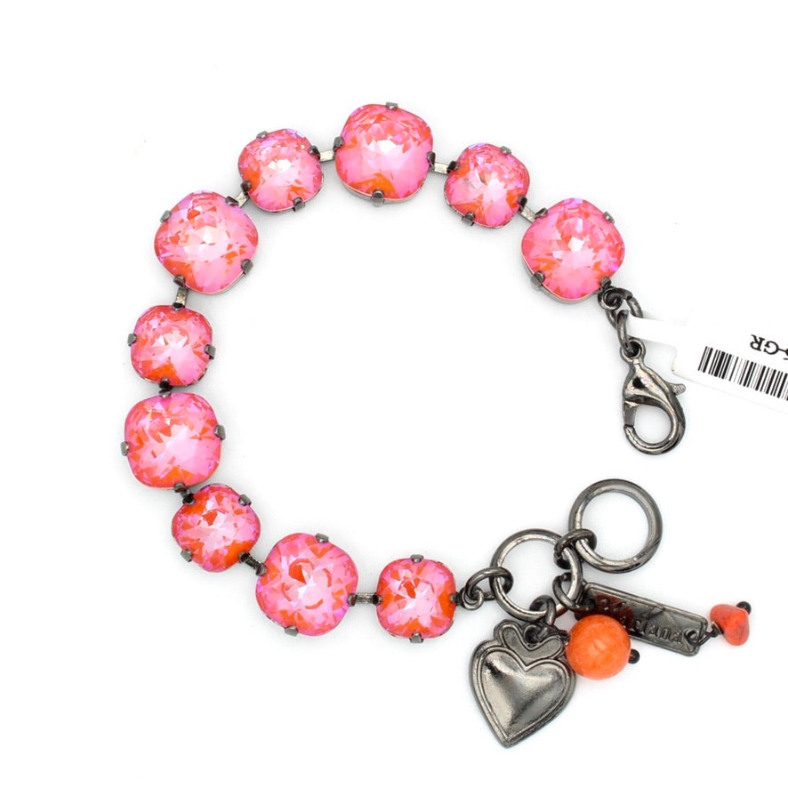 Sunset Sunkissed Multi Sized Crystal Bracelet in Dark Gray - MaryTyke's