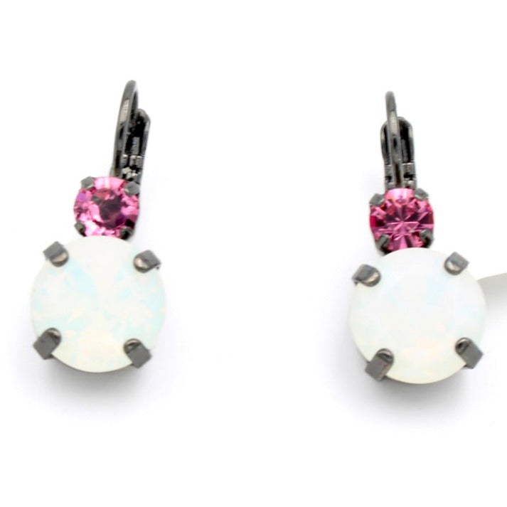 Banana Split Collection Double Stone Earrings in Gray Finish - MaryTyke's