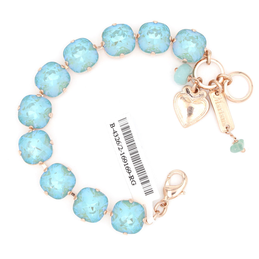 Jade Sunkissed 12 MM Square Crystal Bracelet in Rose Gold - MaryTyke's
