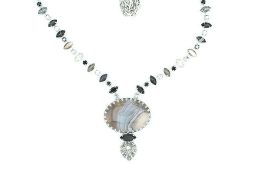 Amaro Long Marquise and Oval Stone Pendant Necklace - MaryTyke's