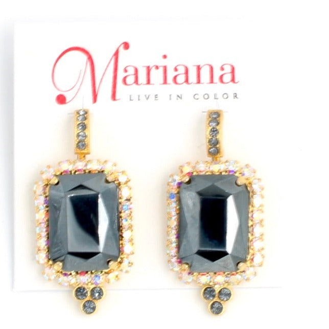 Tuxedo Rectangular Earrings In Yellow Gold - MaryTyke's