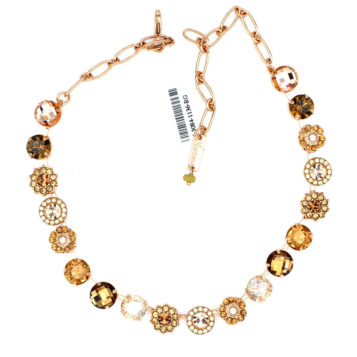 Chai Collection Lovable Crystal Flower Necklace in Rose Gold