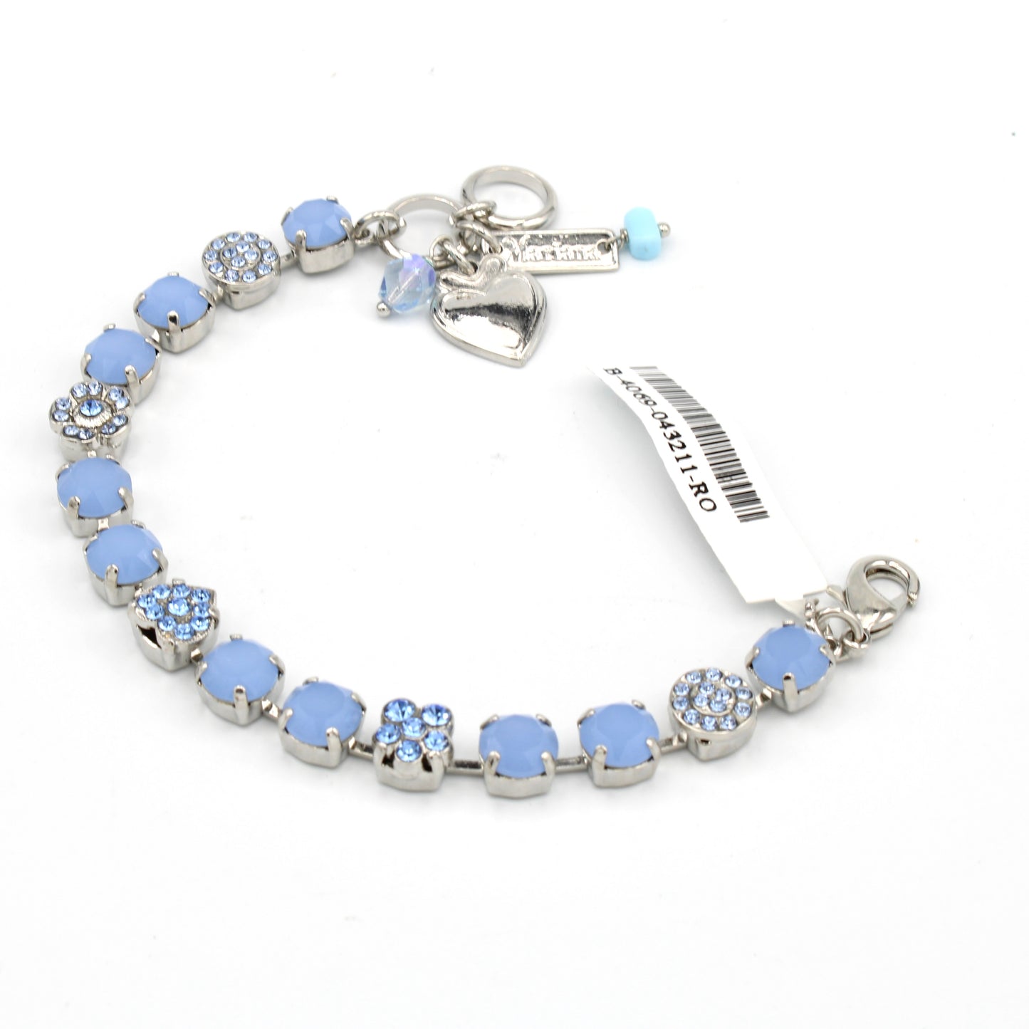 Sky Blue Opal Medium Rosette and Heart Bracelet