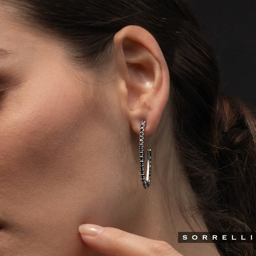 Shay Rhinestone Hoop Earrings in Aspen Sky