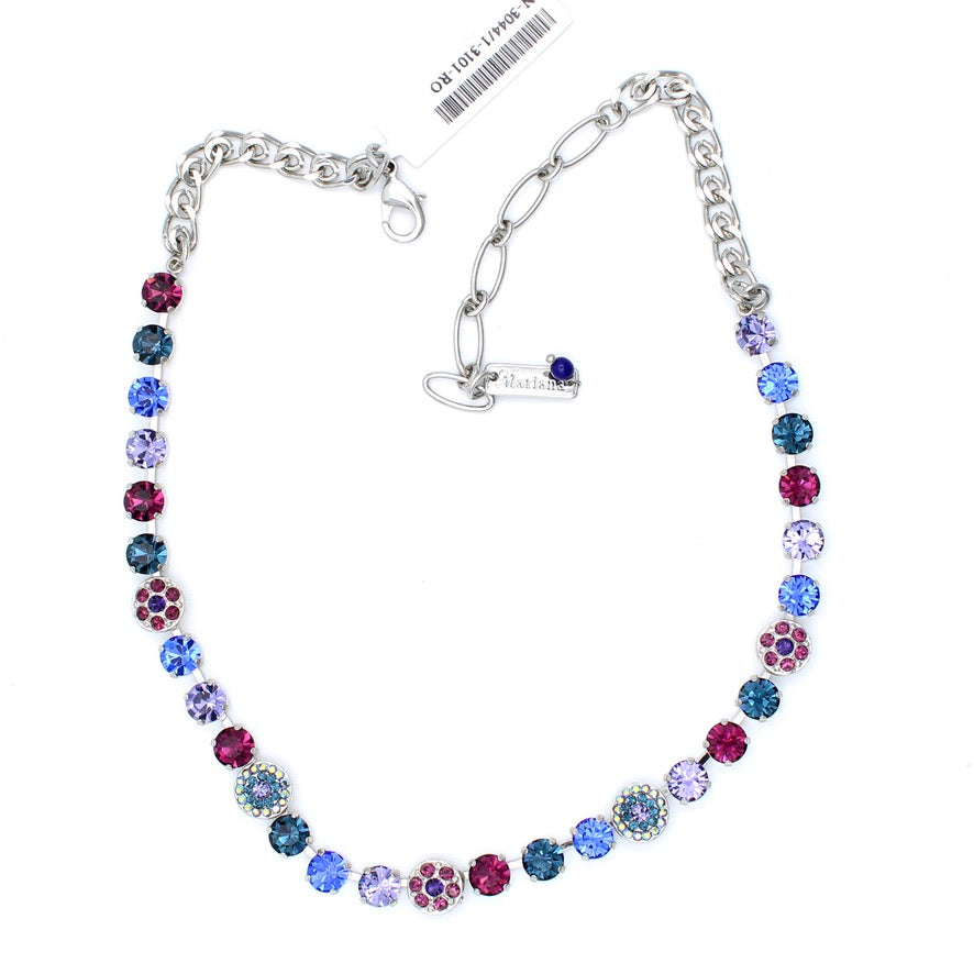 Happy Hour Medium Pave Necklace in Rhodium