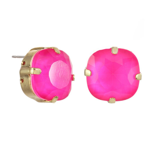 Studs in Pink POP Antique Gold