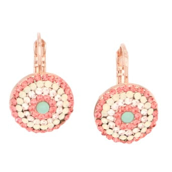 Peachy Keen Multi Crystal Earrings in Rose Gold