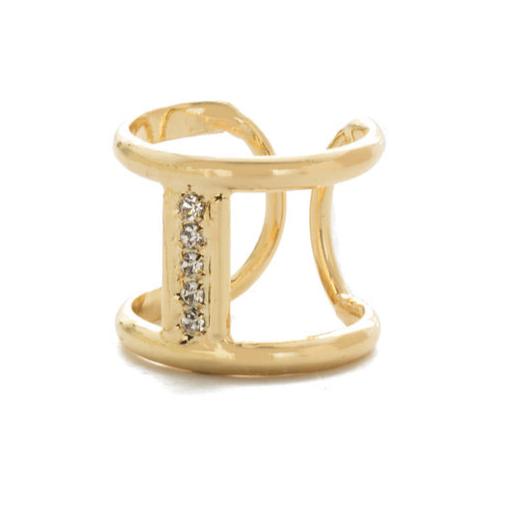 Stacked Ring With Crystals in Bright Gold by Sorrelli