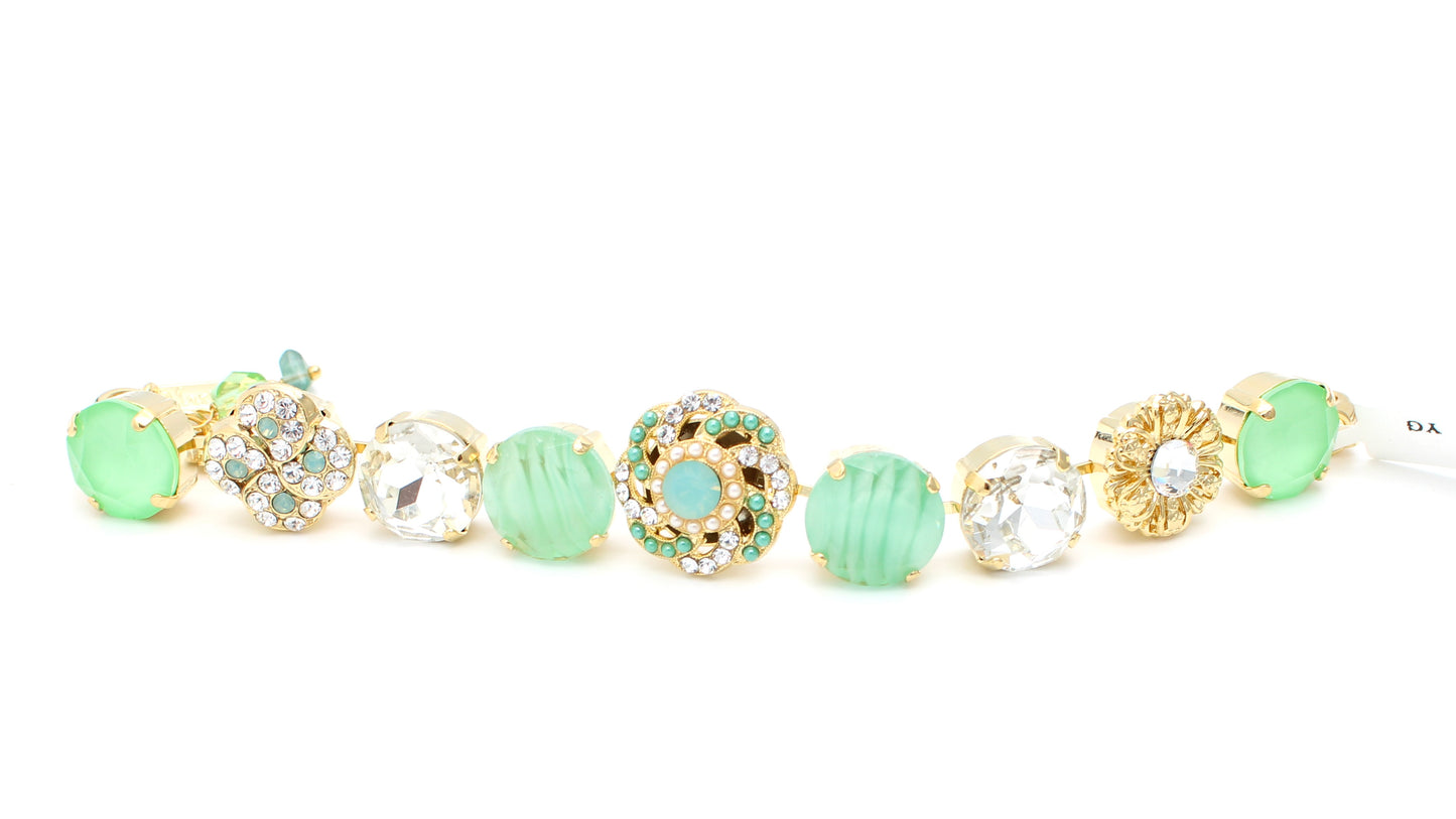 Malibu Mint Extra Luxurious 15MM Multi Element Bracelet in Gold