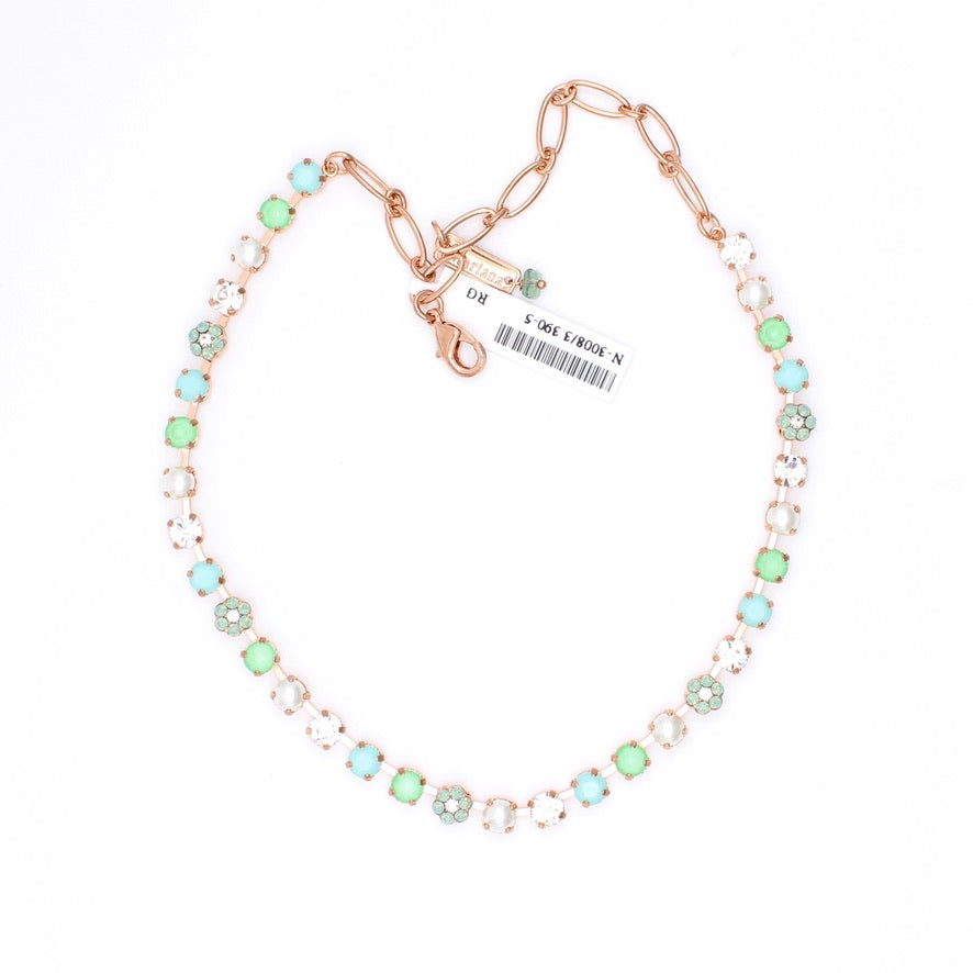Malibu Mint Collection Petite Flower Necklace in Rose Gold