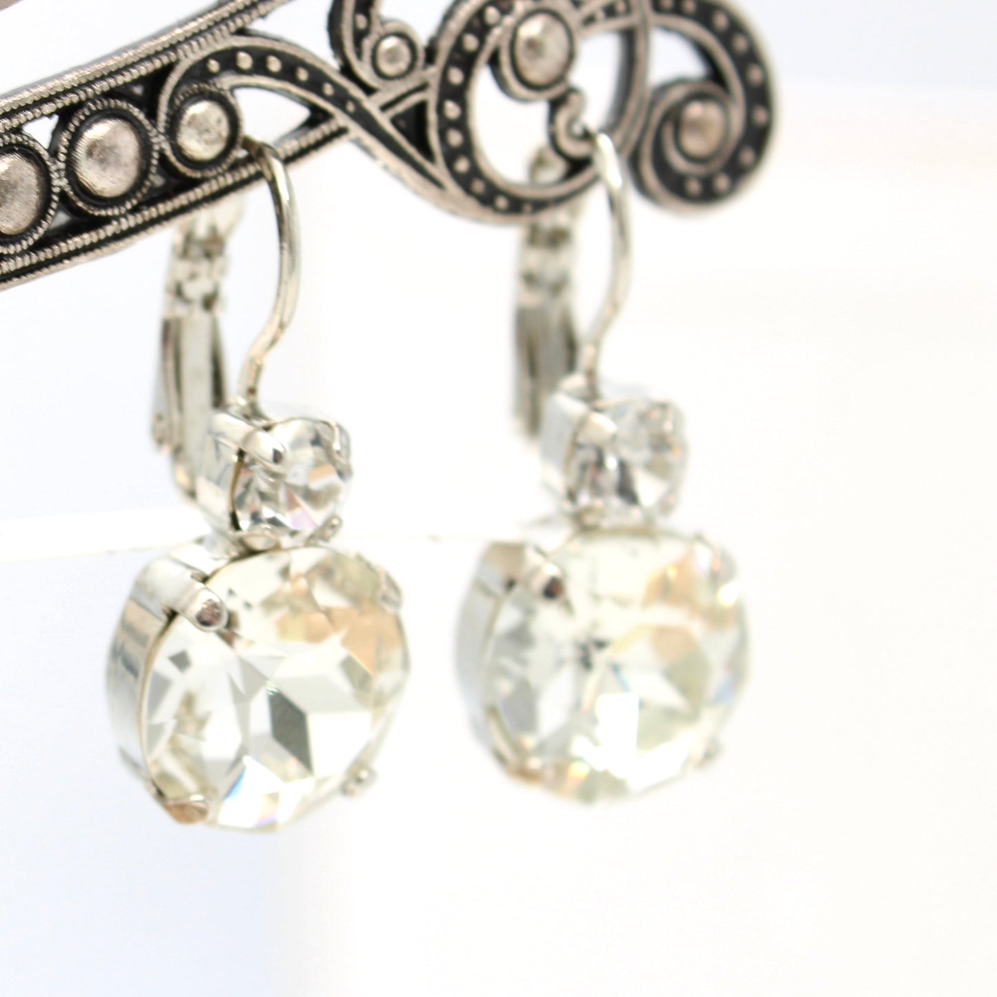 Clear Day Large Two Stone Earrings