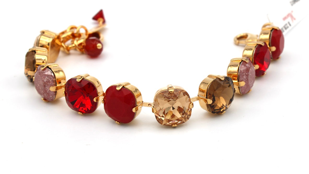 Bonfire 12MM Cushion Cut Bracelet in Gold