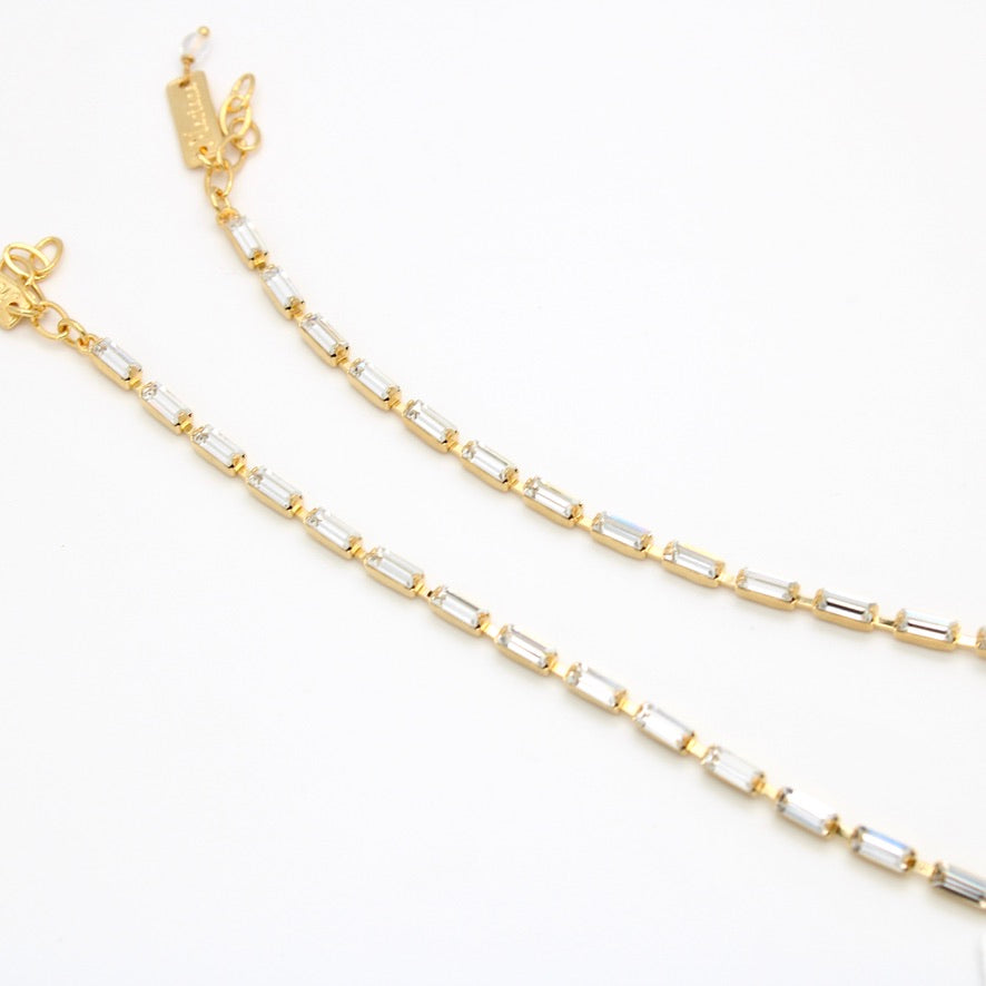 Clear Baguette Bracelet in Gold