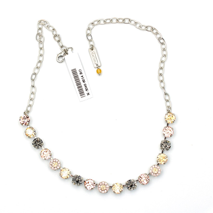 Champagne Kisses Medium Pave Necklace in Rhodium