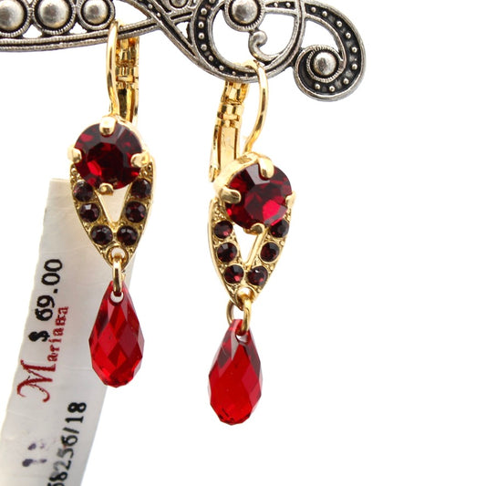 Cranberry Crush Collection Medium Embellished Drop Earrings in Gold