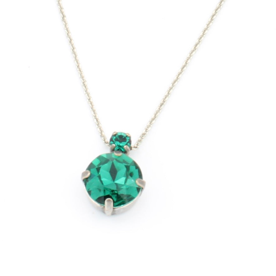 Emerald Round  Pendant in Silver Plating