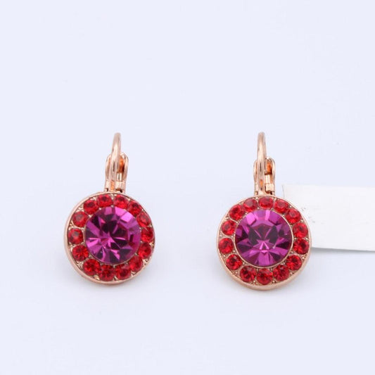 Hibiscus Collection Large Halo Earrings in Rose Gold