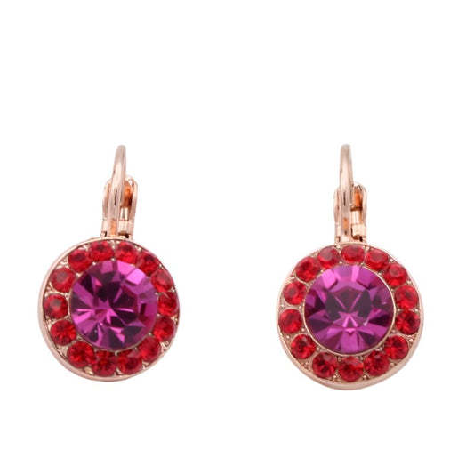 Hibiscus Collection Large Halo Earrings in Rose Gold