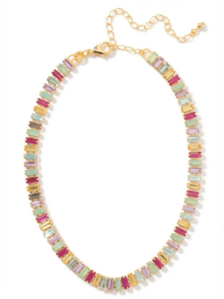 Bianca Choker Tennis Necklace in Candy Pop - Gold