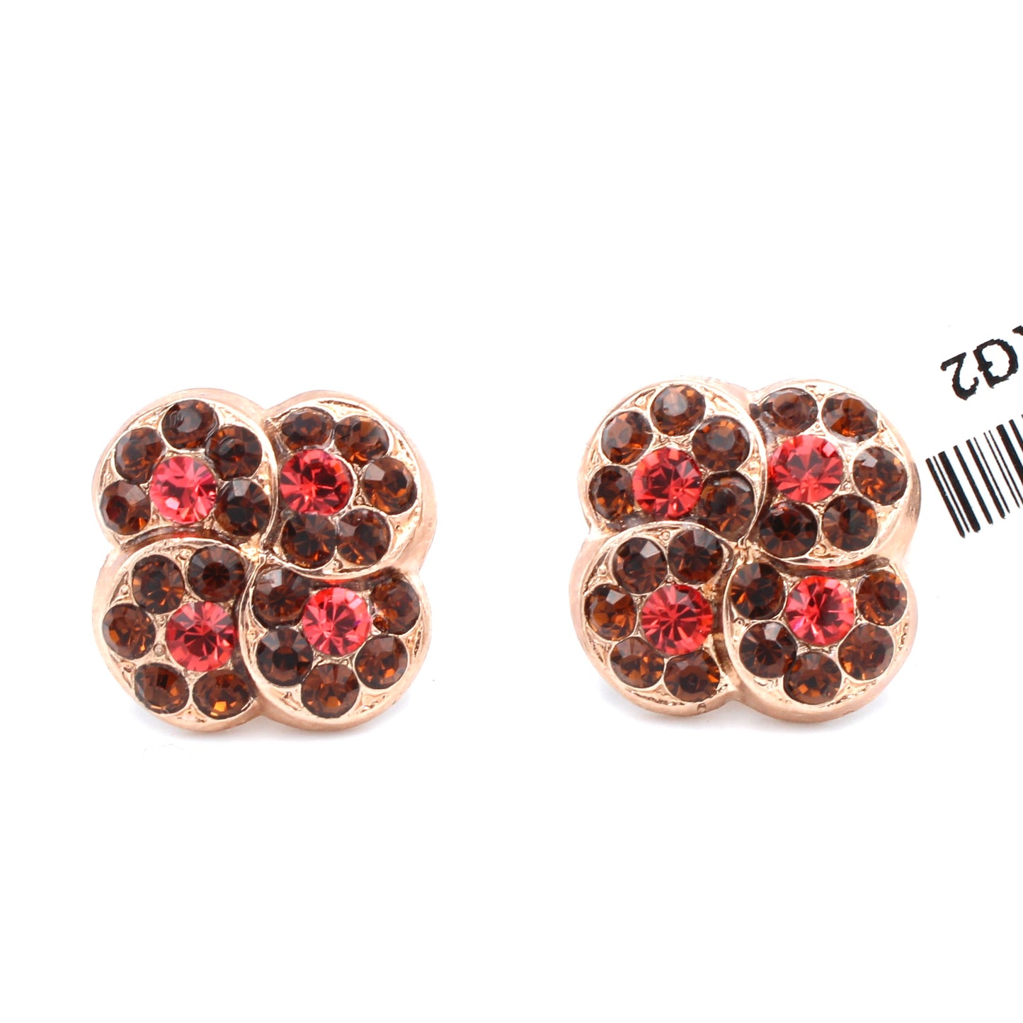 Bonfire Quatrefoil Post Earrings in Rose Gold