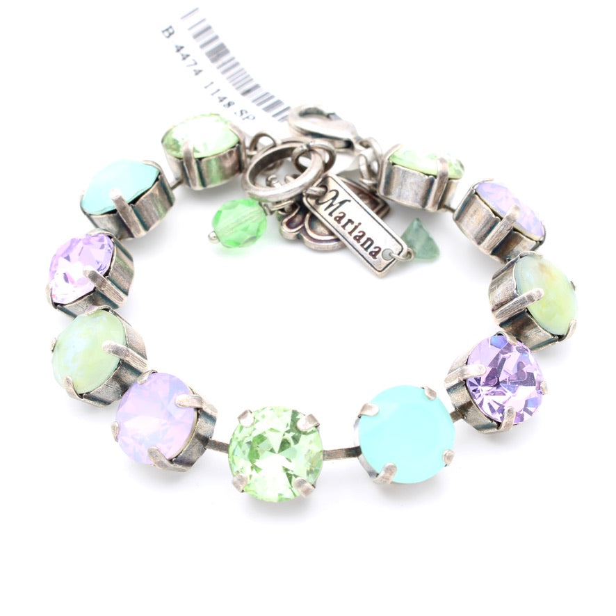 Mint Chip Collection Large Round Bracelet in Silver - MaryTyke's