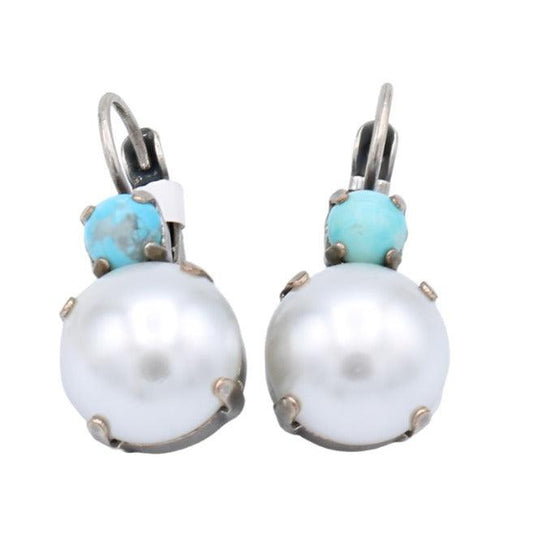 Polar Paradise Collection Large Double Stone Earrings in Silver